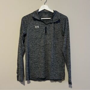Under Armour Gray Quarter Zip Heat Gear Long Sleeve Women's Small Pullover Top
